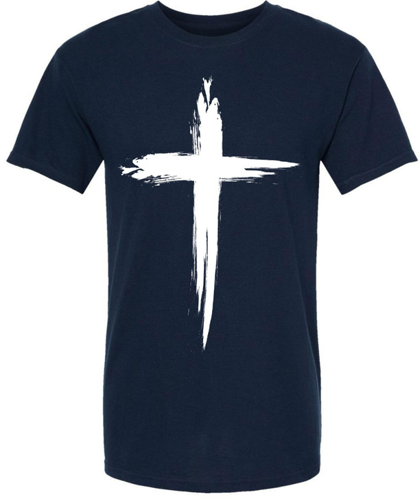 Christian Cross Printed T Shirt Faith Religious Jesus Shirt 100% Cotton Crewneck Tee