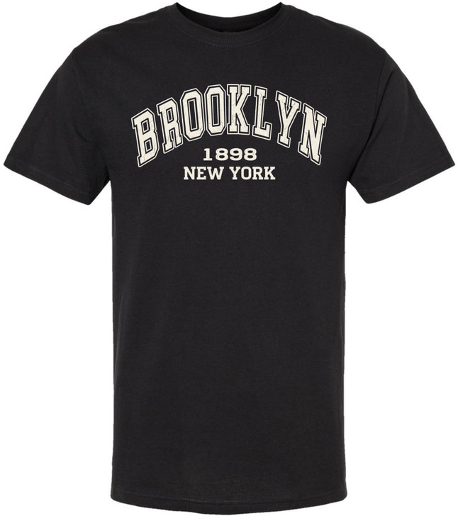 New York 1898 Brooklyn Printed T-Shirt NYC Cotton Crewneck Tee