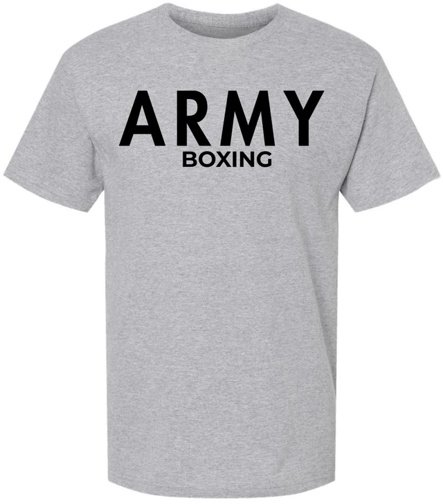 Army Boxing T-Shirt | Military Sports Training Short Sleeve Workout Fitness Gym PT Boxers Shirt 100% Cotton