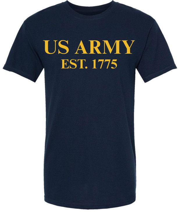 US Army Est. 1775 Printed T-Shirt | USA Military Veteran Tee American Patriotic Liberty Short Sleeve Shirt