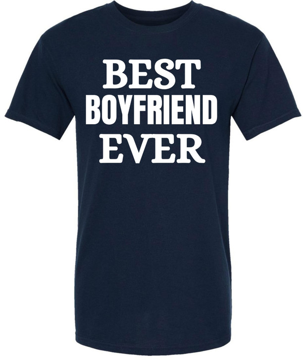 Best Boyfriend Ever Printed T-Shirt Romantic Boyfriend Anniversary Valentines Day Cotton Crewneck Tee
