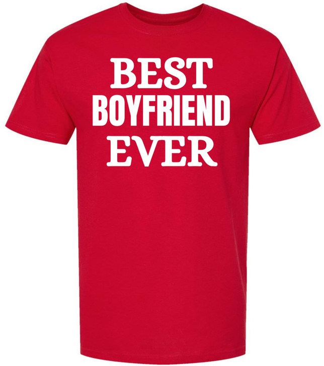 Best Boyfriend Ever Printed T-Shirt Romantic Boyfriend Anniversary Valentines Day Cotton Crewneck Tee