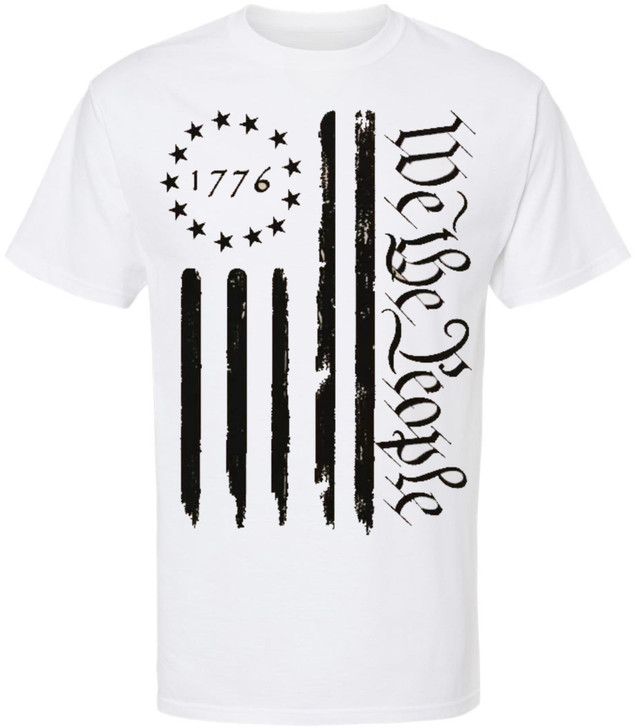 We the People 1776 USA Distressed Flag T-Shirt | US Independence Day July 4th Patriot Freedom Short Sleeve Shirt