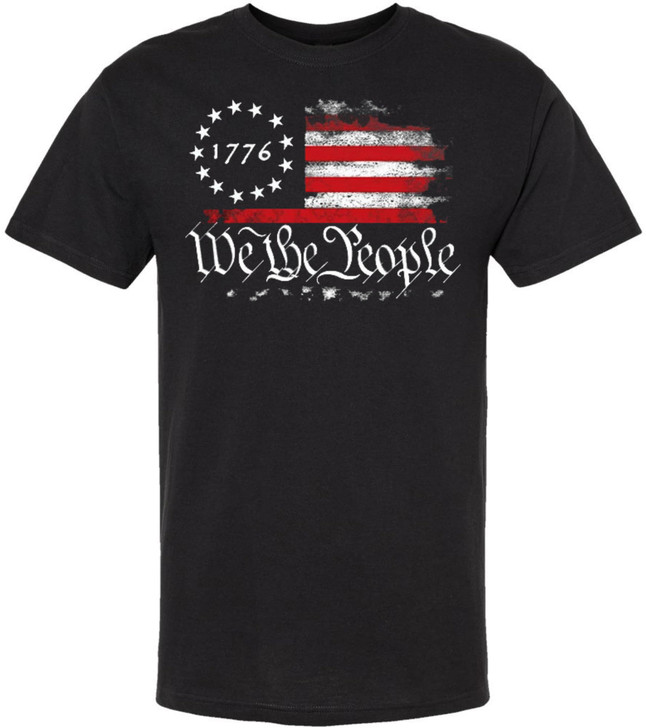 We the People 1776 Distressed US Flag T-Shirt | USA Independence Day Patriotic Short Sleeve Tee