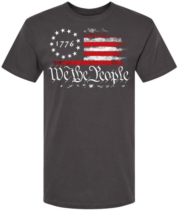 We the People 1776 Distressed US Flag T-Shirt | USA Independence Day Patriotic Short Sleeve Tee