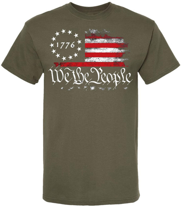 We the People 1776 Distressed US Flag T-Shirt | USA Independence Day Patriotic Short Sleeve Tee