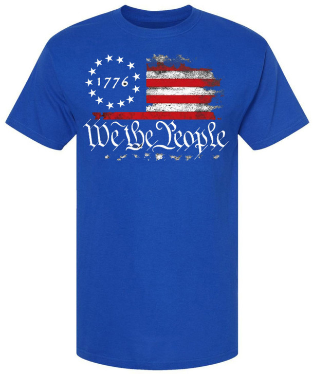 We the People 1776 Distressed US Flag T-Shirt | USA Independence Day Patriotic Short Sleeve Tee