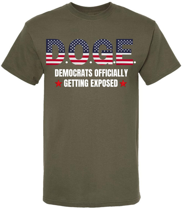 D.O.G.E Democrats Officially Getting Exposed T-Shirt USA Flag Funny Political Tee Shirt