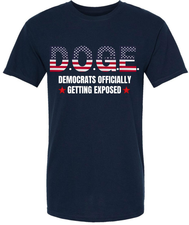 D.O.G.E Democrats Officially Getting Exposed T-Shirt USA Flag Funny Political Tee Shirt