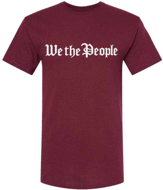 We The People Printed T-Shirt Patriotic USA Constitution Graphic Cotton Crewneck Tee