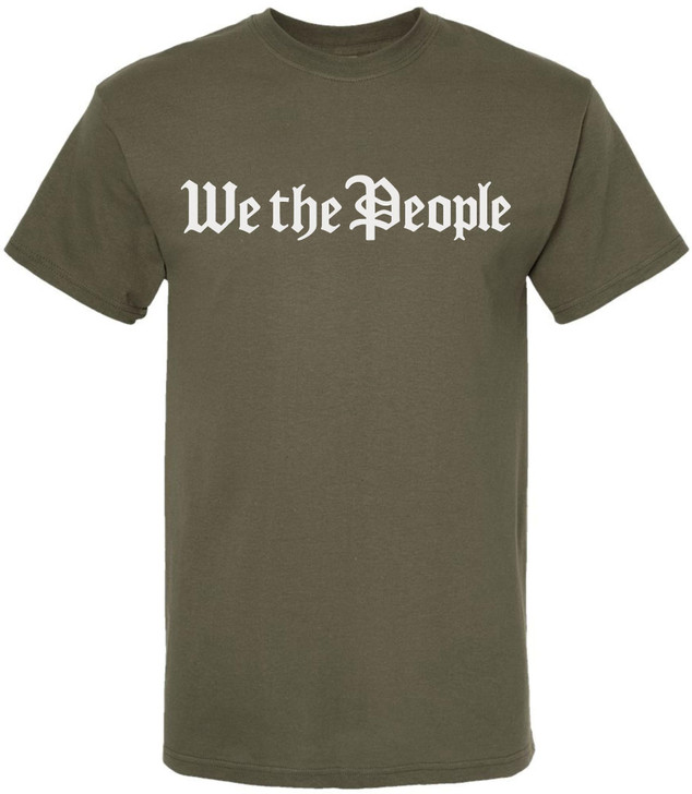 We The People Printed T-Shirt Patriotic USA Constitution Graphic Cotton Crewneck Tee