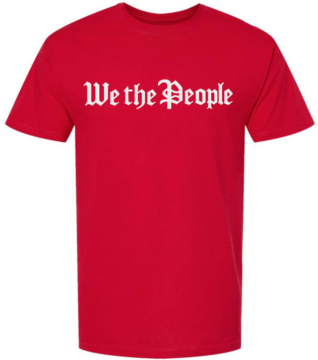 We The People Printed T-Shirt Patriotic USA Constitution Graphic Cotton Crewneck Tee