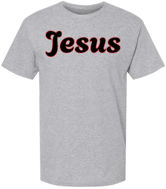 Jesus Printed Graphic T-Shirt Christian Faith Religious Cotton Crewneck Tee