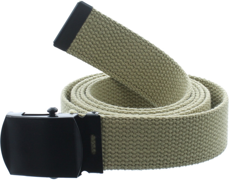 ARMYU Military Web Belt Reversible Cotton Canvas Army Camo & Solid Belts with Black Buckle 54"