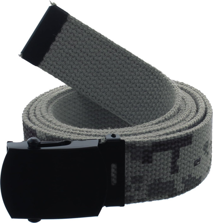 ARMYU Military Web Belt Reversible Cotton Canvas Army Camo & Solid Belts with Black Buckle 54"