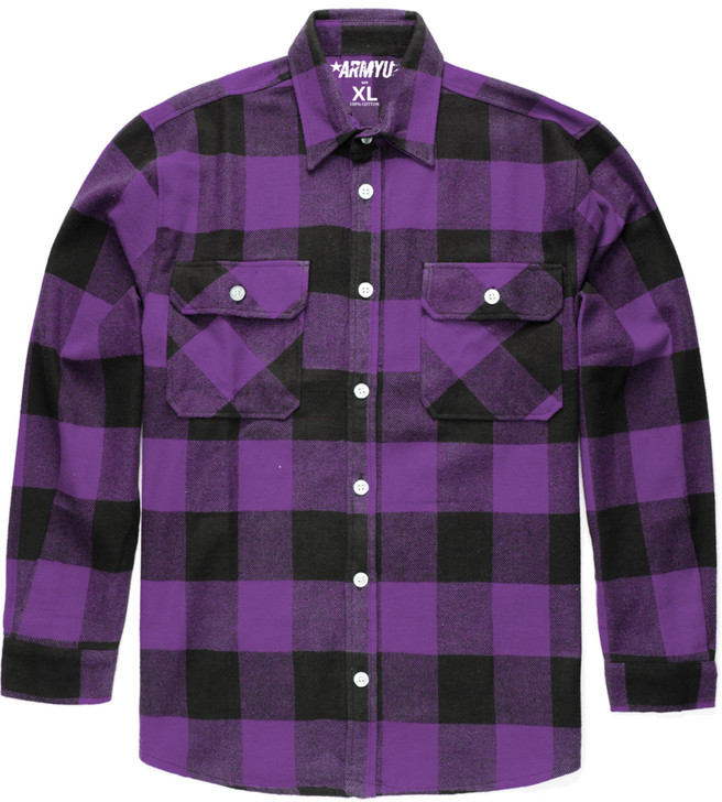 Extra Heavyweight Buffalo Plaid Flannel Shirt Cotton Outdoor Work Button Down Men's Shirt