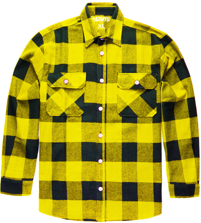 Extra Heavyweight Buffalo Plaid Flannel Shirt Cotton Outdoor Work Button Down Men's Shirt