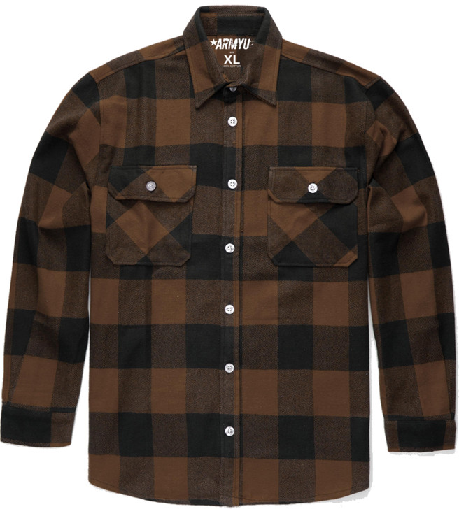 Extra Heavyweight Buffalo Plaid Flannel Shirt Cotton Outdoor Work Button Down Men's Shirt