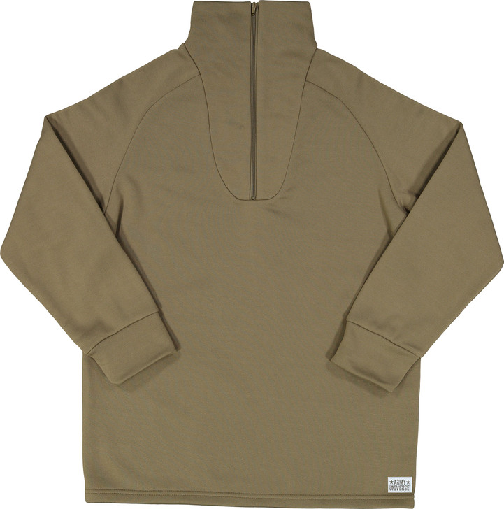 Men's Cold Weather Fleece-Lined Quarter Zip Thermal ECWCS Undershirt Top Underwear Shirt