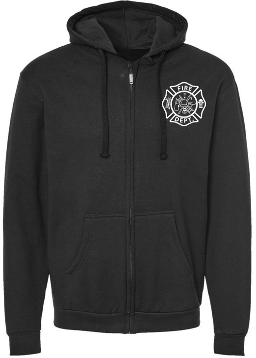 Fire Dept. Fire Rescue Full Zip Hoodie Firefighter Warm Double Side Hooded Zipper Sweatshirt for Men & Women