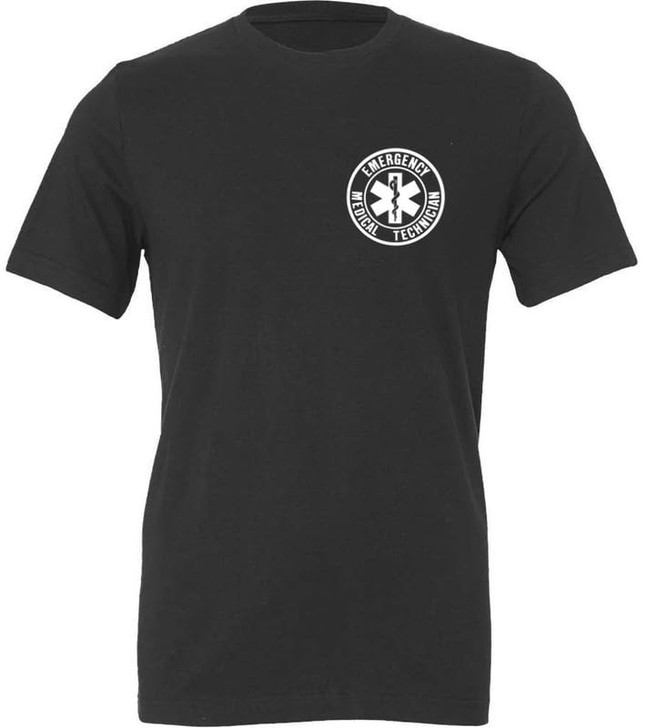 EMT Medical Paramedic Ambulance Emergency T-Shirt | Double Sided EMS First Responder Short Sleeve Tee Shirt