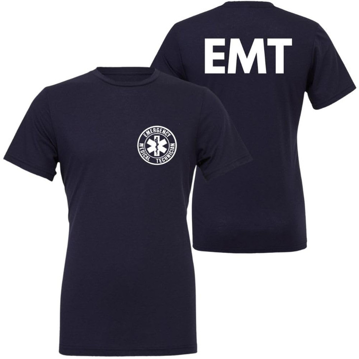 EMT Medical Paramedic Ambulance Emergency T-Shirt | Double Sided EMS First Responder Short Sleeve Tee Shirt