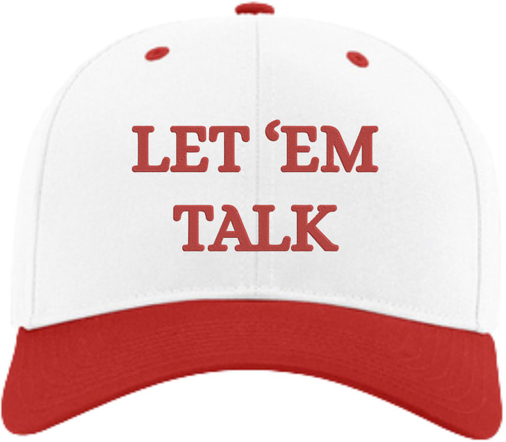 Let 'Em Talk Embroidered Two Tone Baseball Cap | Snapback Adjustable Funny Sarcastic Retro Streetwear Hat
