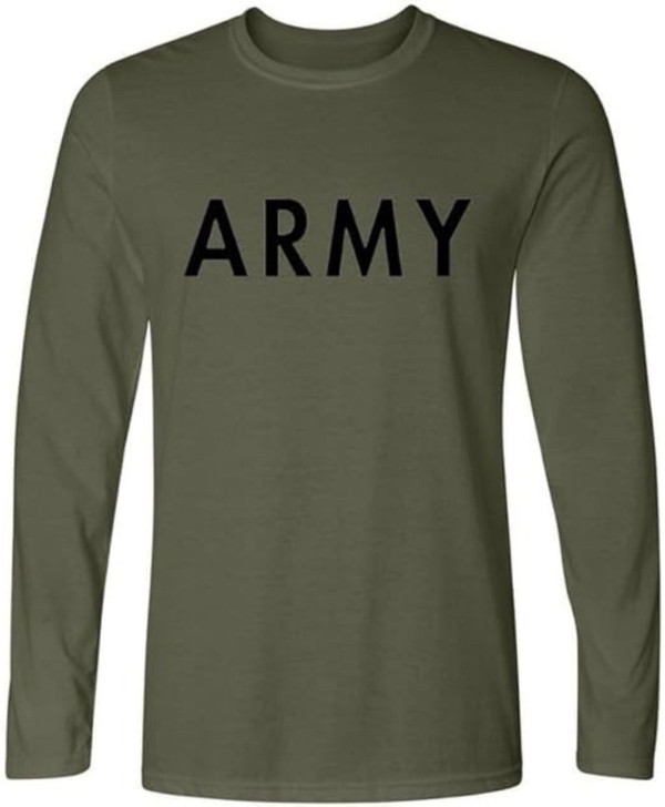 Army PT Style Long Sleeve T-Shirt | US Army Military Physical Training Exercise Workout Gear Long Shirt