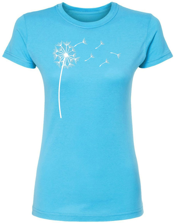 Dandelion Flower Printed T-Shirt Floral Minimal Graphic Cotton Crewneck Tee