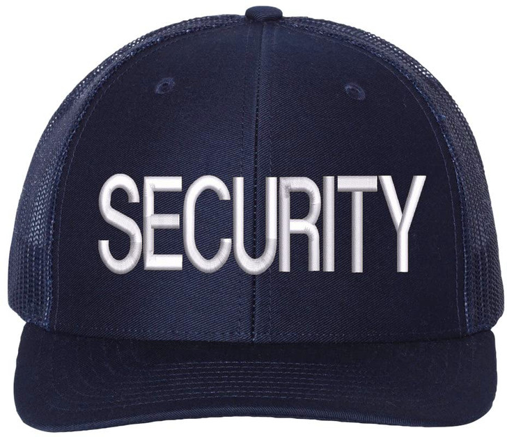 SECURITY Trucker Hat LARGE Embroidered SECURITY Officer Guard Professional Duty Mesh Back Snapback Cap
