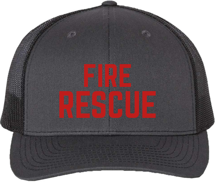 Fire Rescue Embroidered Trucker Hat Firefighter First Responder Mesh Back Snapback Baseball Cap