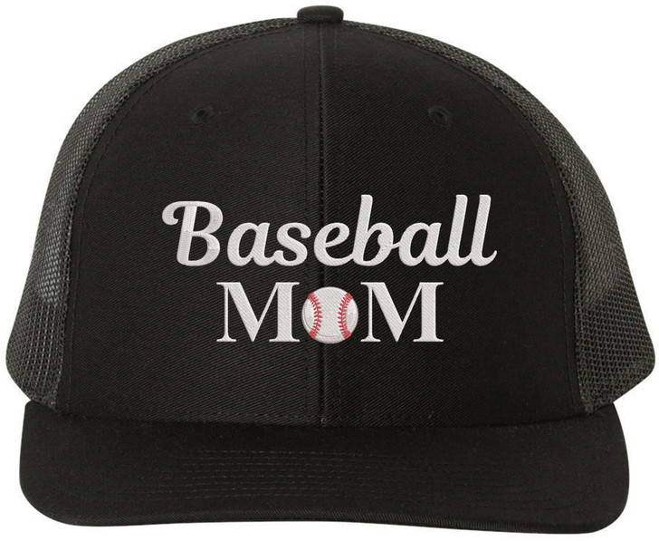 Baseball Mom or Baseball Dad Embroidered Trucker Cap Sports Parent Gift Mesh Snapback Adjustable Hat