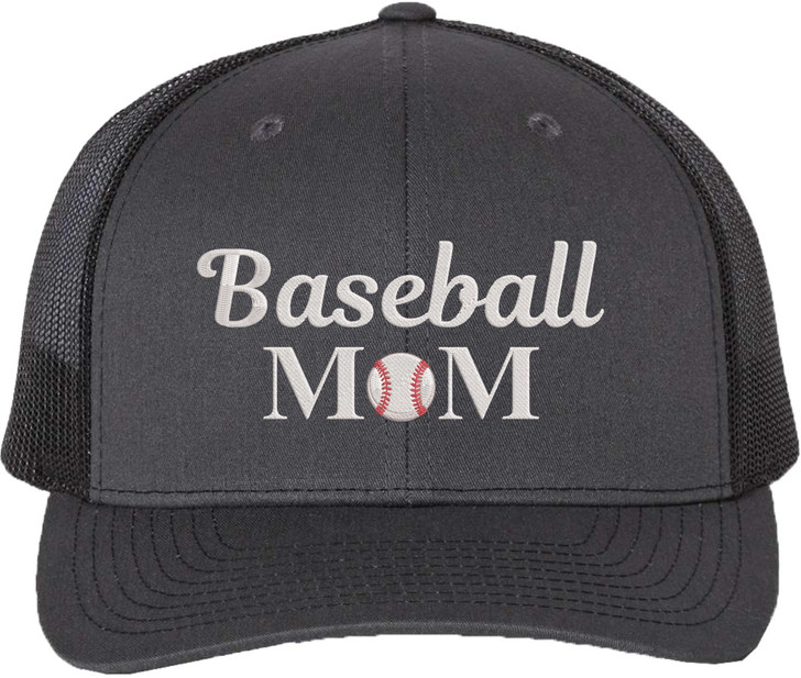Baseball Mom or Baseball Dad Embroidered Trucker Cap Sports Parent Gift Mesh Snapback Adjustable Hat