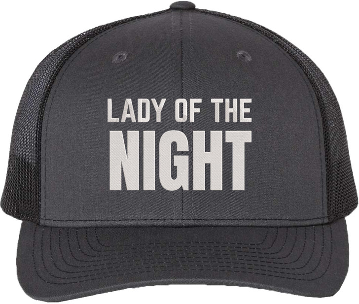 Lady Of The Night Embroidered Trucker Hat Streetwear Baseball Cap for Nightlife Parties
