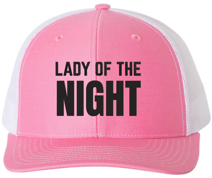 Lady Of The Night Embroidered Trucker Hat Streetwear Baseball Cap for Nightlife Parties
