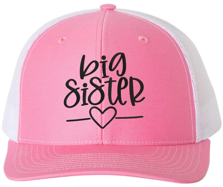 Big Sister Embroidered Trucker Hat Mesh Back Baseball Cap Sibling Gift