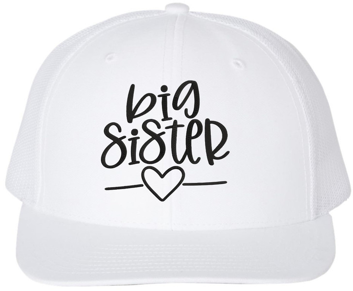 Big Sister Embroidered Trucker Hat Mesh Back Baseball Cap Sibling Gift