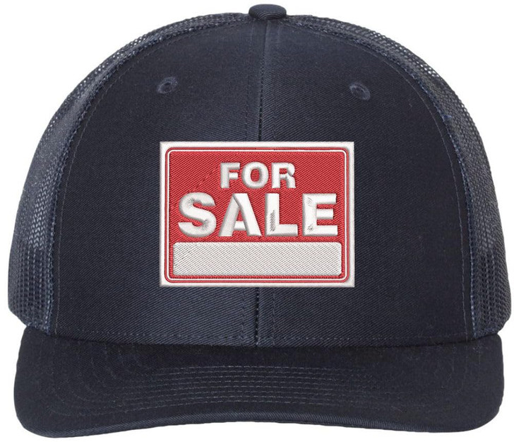 FOR SALE Sign Embroidered Trucker Hat | Adjustable Structured Mesh Back Baseball Cap