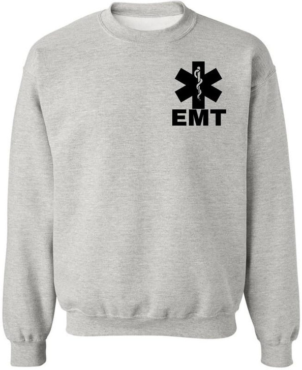 EMT Sweatshirt | Double-Sided Printed Emergency Medical Technician First Responder Crewneck Top