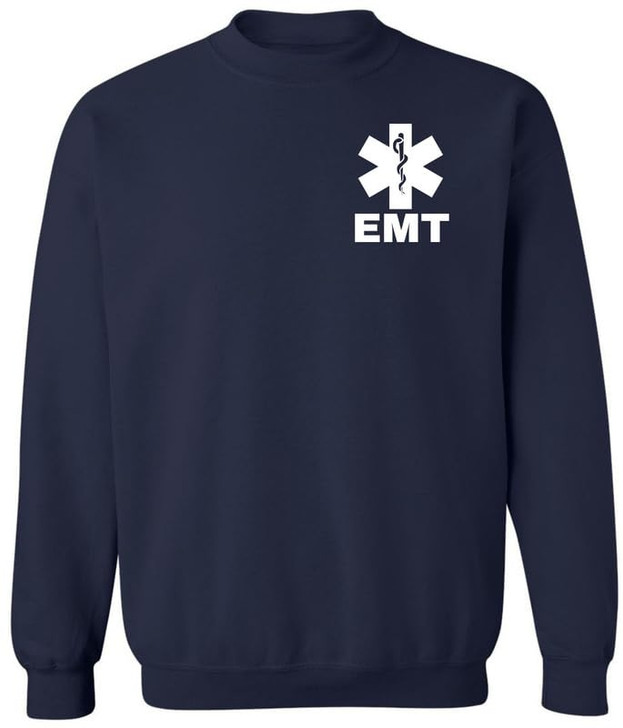 EMT Sweatshirt | Double-Sided Printed Emergency Medical Technician First Responder Crewneck Top