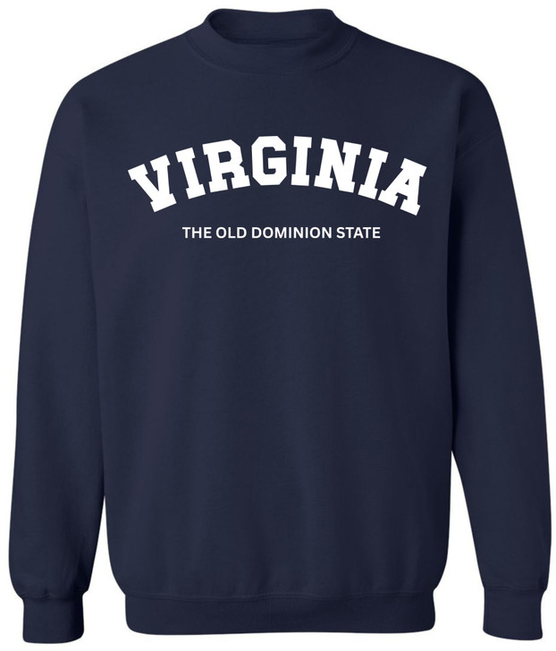 Virginia The Old Dominion State Printed Sweatshirt State Pride Souvenir Crewneck