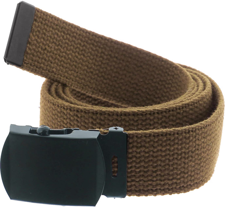 ARMYU Army Web Belt 100% Cotton Canvas Military Color Webbed Belts with Slider Buckle 54" Long