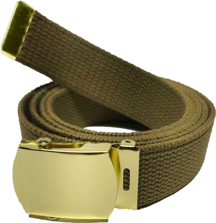 ARMYU Army Web Belt 100% Cotton Canvas Military Color Webbed Belts with Slider Buckle 54" Long