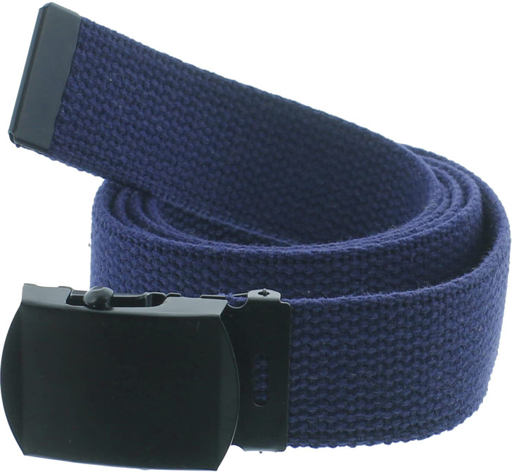 ARMYU Army Web Belt 100% Cotton Canvas Military Color Webbed Belts with Slider Buckle 54" Long