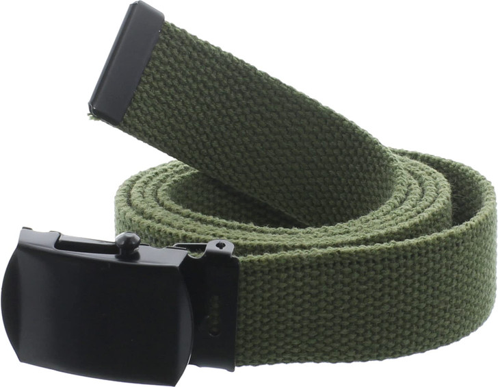 ARMYU Army Web Belt 100% Cotton Canvas Military Color Webbed Belts with Slider Buckle 54" Long
