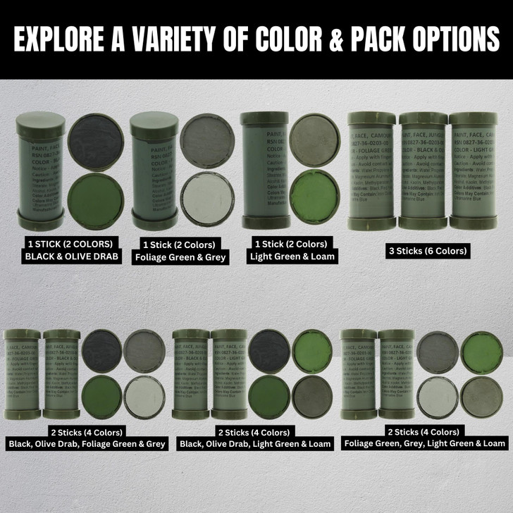 Camo Face Paint, NATO Military Camouflage Outdoor Makeup Jungle Paint Sticks