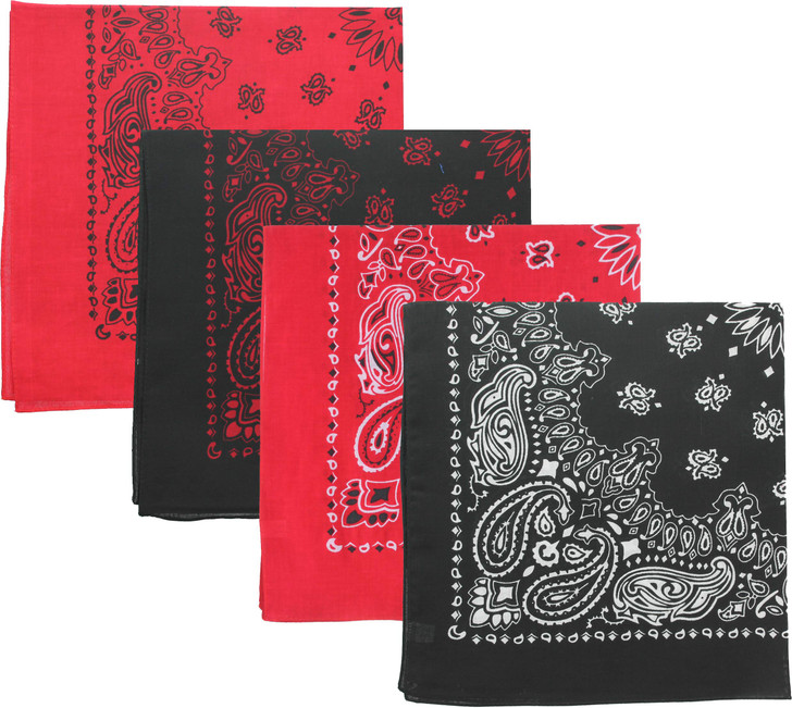 ARMYU Camouflage Bandanas Cotton Head Face Neck Cover Headwraps Bandanna 22" x 22", 4 Pack