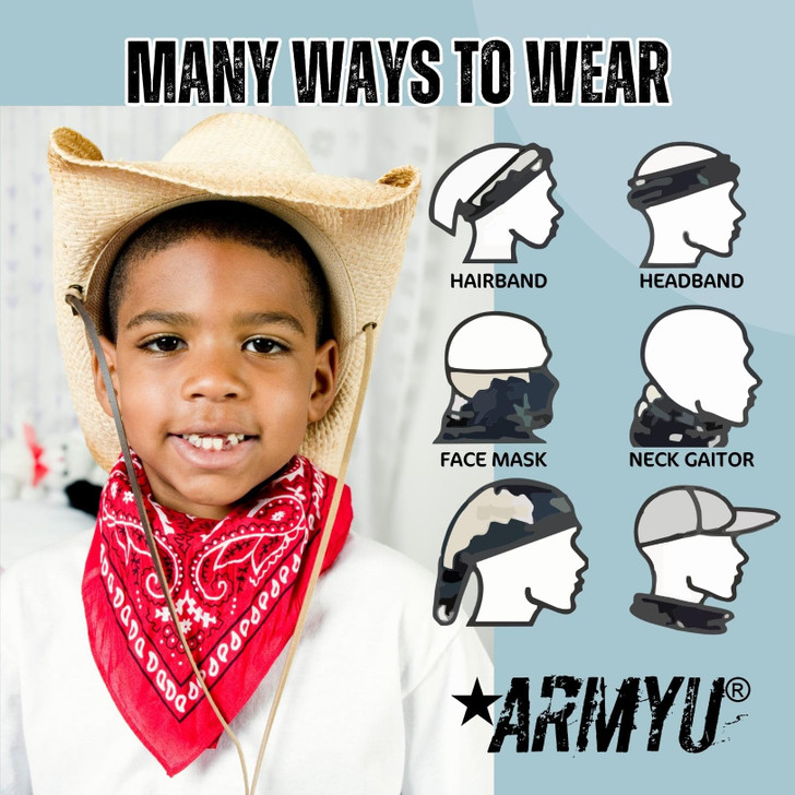 Trainmen Paisley 27" Jumbo Military Bandana Head Scarf Do-rag 100% Cotton Bandanna Face Cover 6-Pack