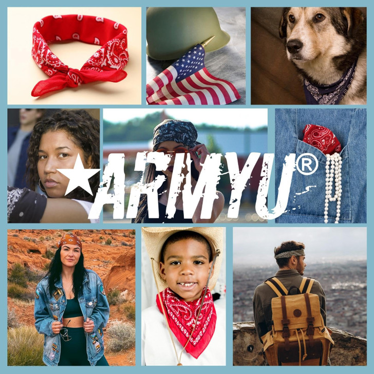 Trainmen Paisley 27" Jumbo Military Bandana Head Scarf Do-rag 100% Cotton Bandanna Face Cover 6-Pack