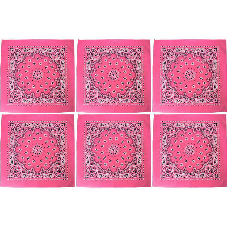 Trainmen Paisley 27" Jumbo Military Bandana Head Scarf Do-rag 100% Cotton Bandanna Face Cover 6-Pack